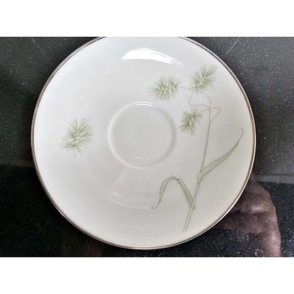 Vtg MCM Vita Craft Bavarian Fine China Greenbriar Cup and Saucer White Silver - Picture 4 of 5